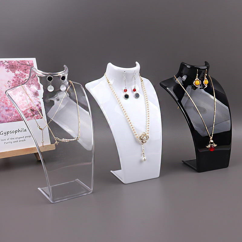 Body Jewelry Holder - Plastic Mannequin Necklace Display Bust Stand