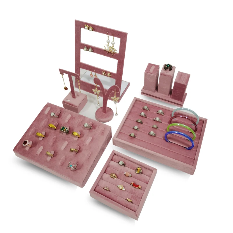 Body Jewelry Holder - New Pink Velvet Jewelry Organizer Ring