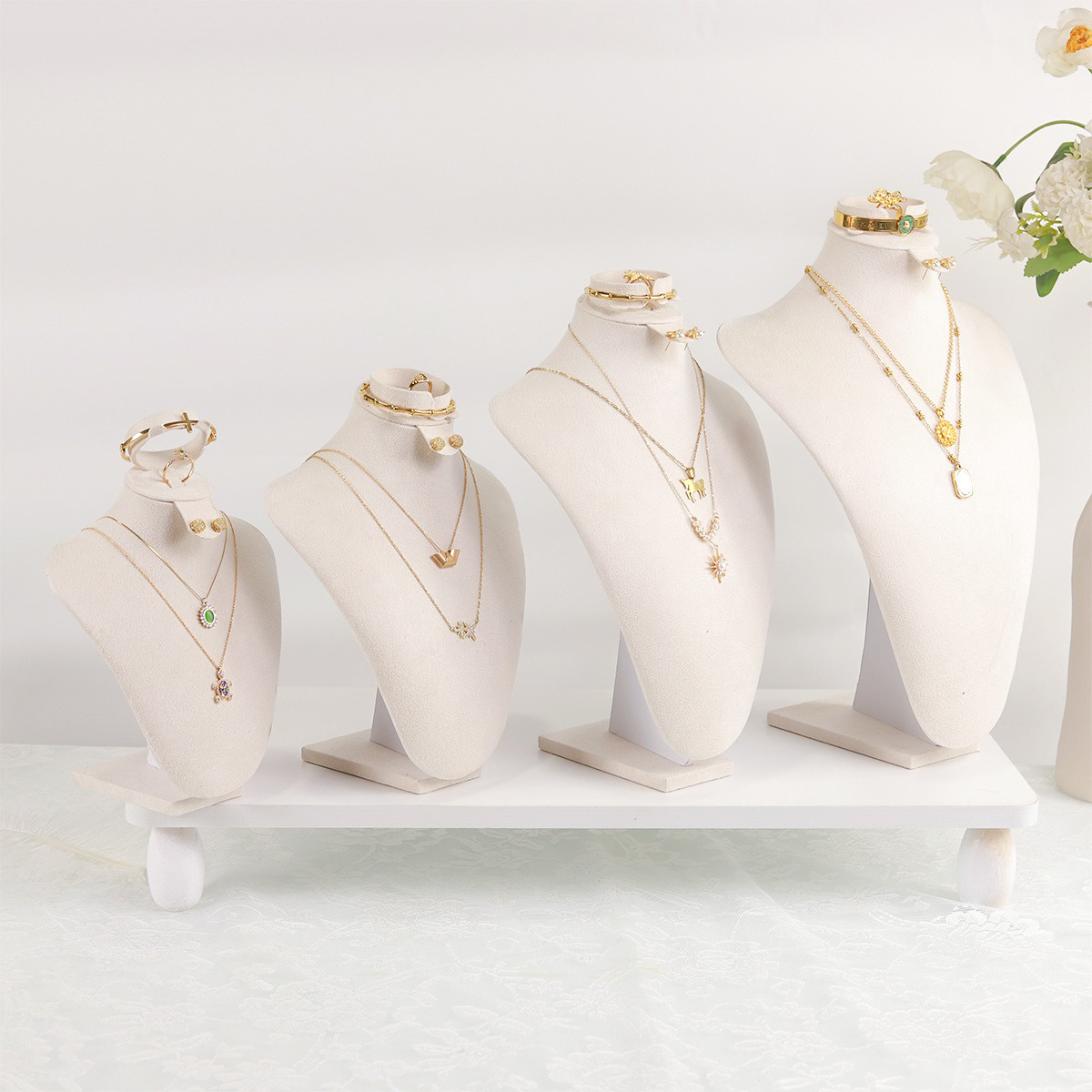 Body Jewelry Holder - Body Velvet Jewelry Display Busts Humanoid