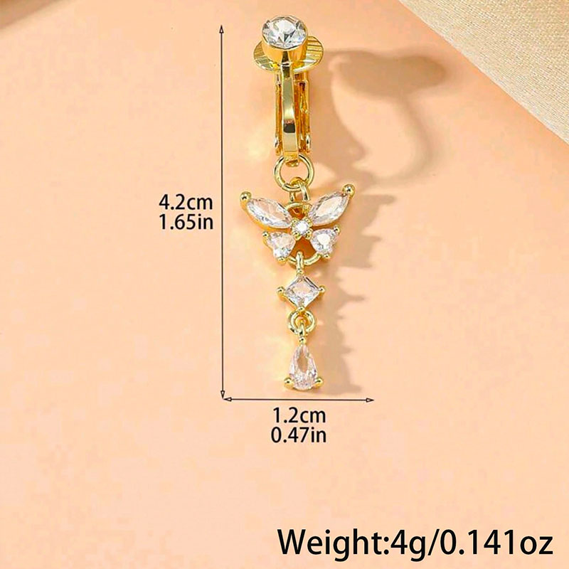 1Pc Butterfly Design CZ Fake B - Body Jewelry Hoops review and price
