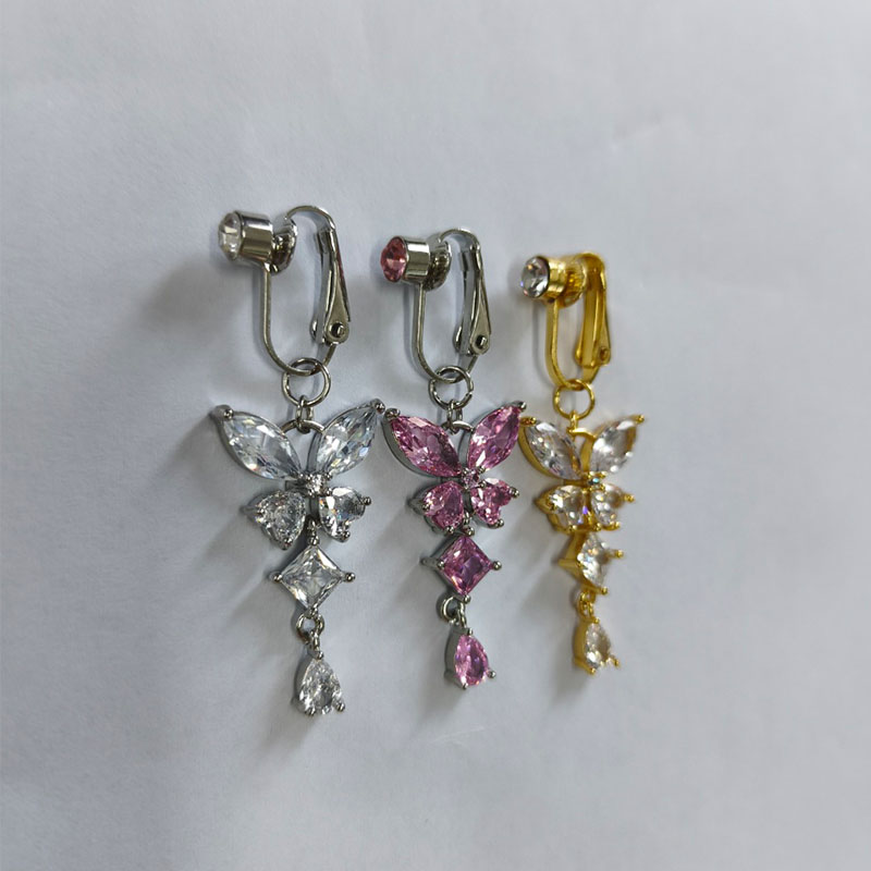 1Pc Butterfly Design CZ Fake B - Body Jewelry Hoops review and price
