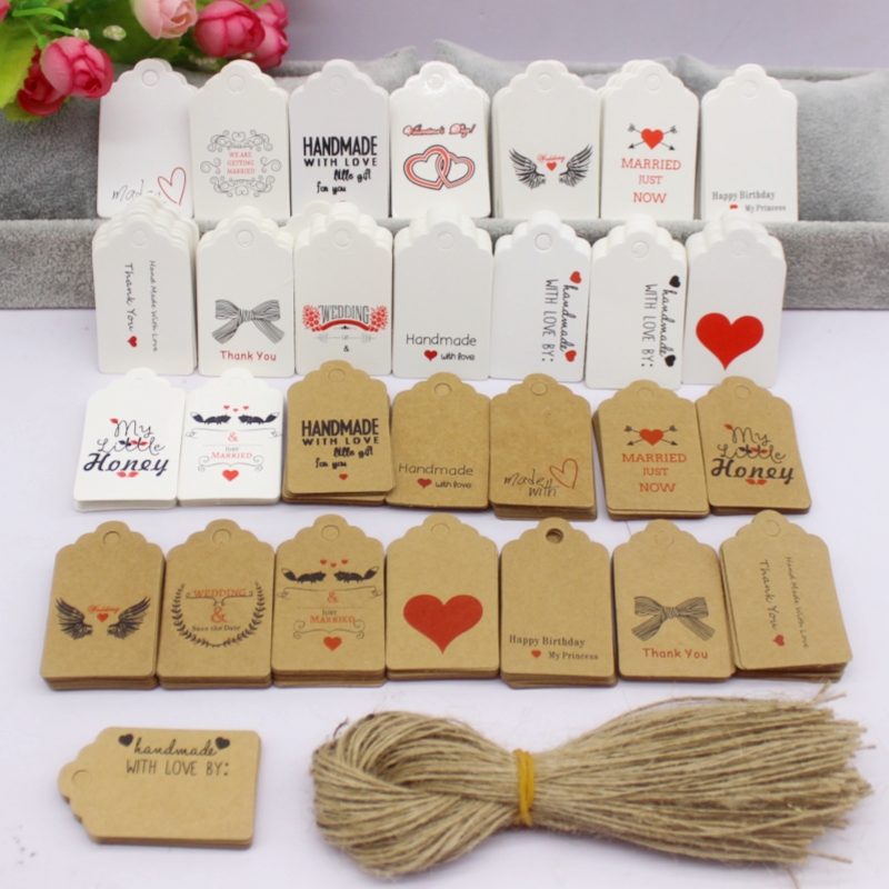 100pcs+100string 3x5cm white/k - Body Jewelry Holder review and price