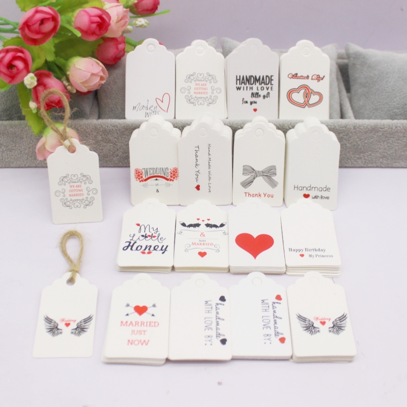 100pcs+100string 3x5cm white/k - Body Jewelry Holder review and price
