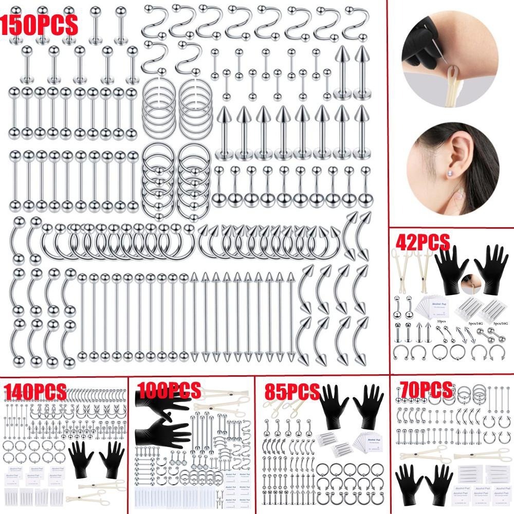 150/140/85/70/42Pcs Body Pierc - Body Jewelry Hoops review and price