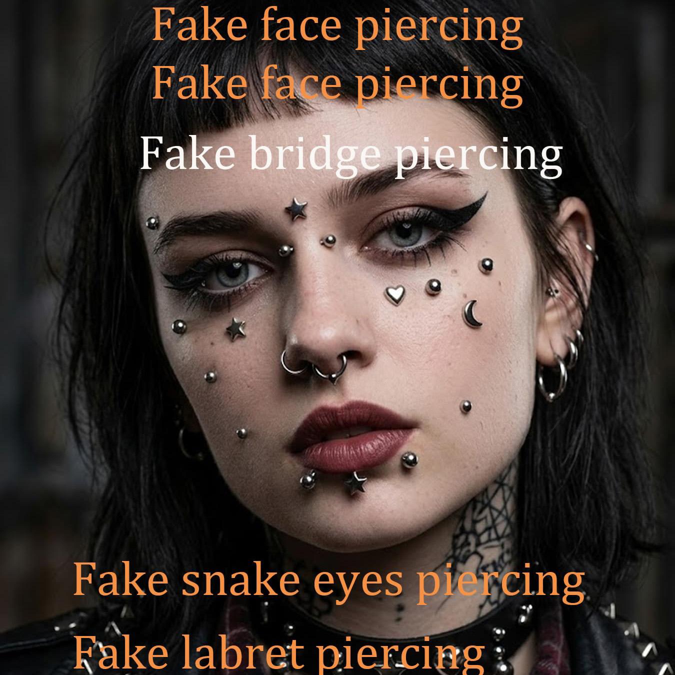 Fake Piercings Balls Stick on  - Body Jewelry Hoops review and price