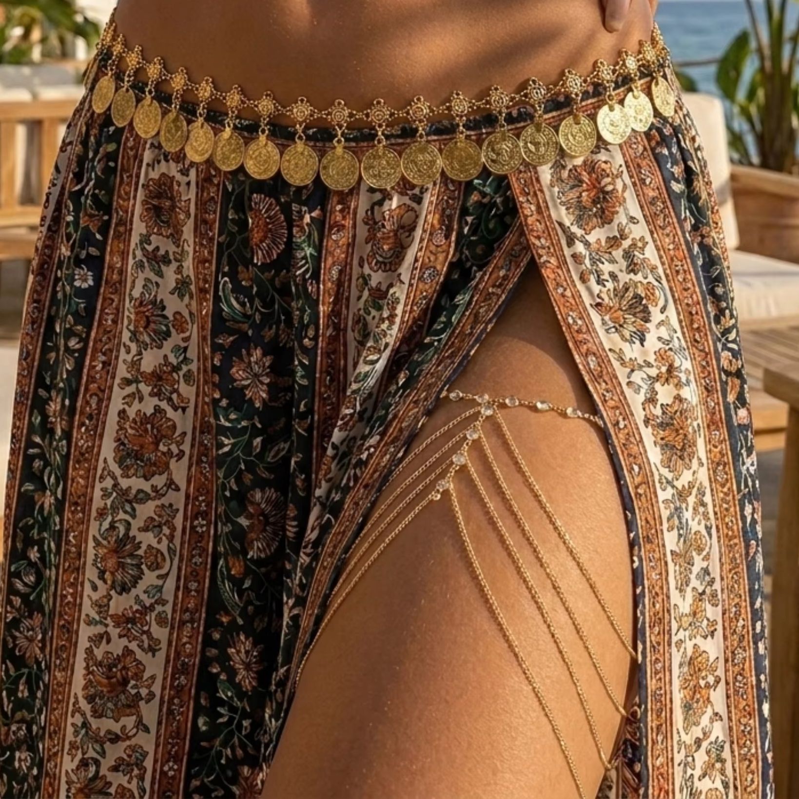 Sexy Crystal Bead Multilayer L - Body Jewelry Thigh Chain review and price