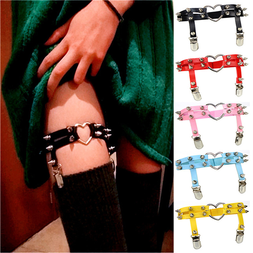 1Pcs Women Punk Goth Heart PU  - Body Jewelry Online review and price
