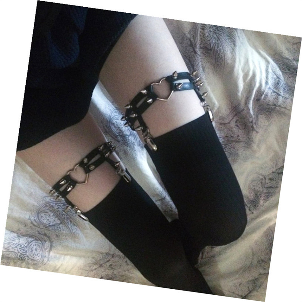 1Pcs Women Punk Goth Heart PU  - Body Jewelry Online review and price