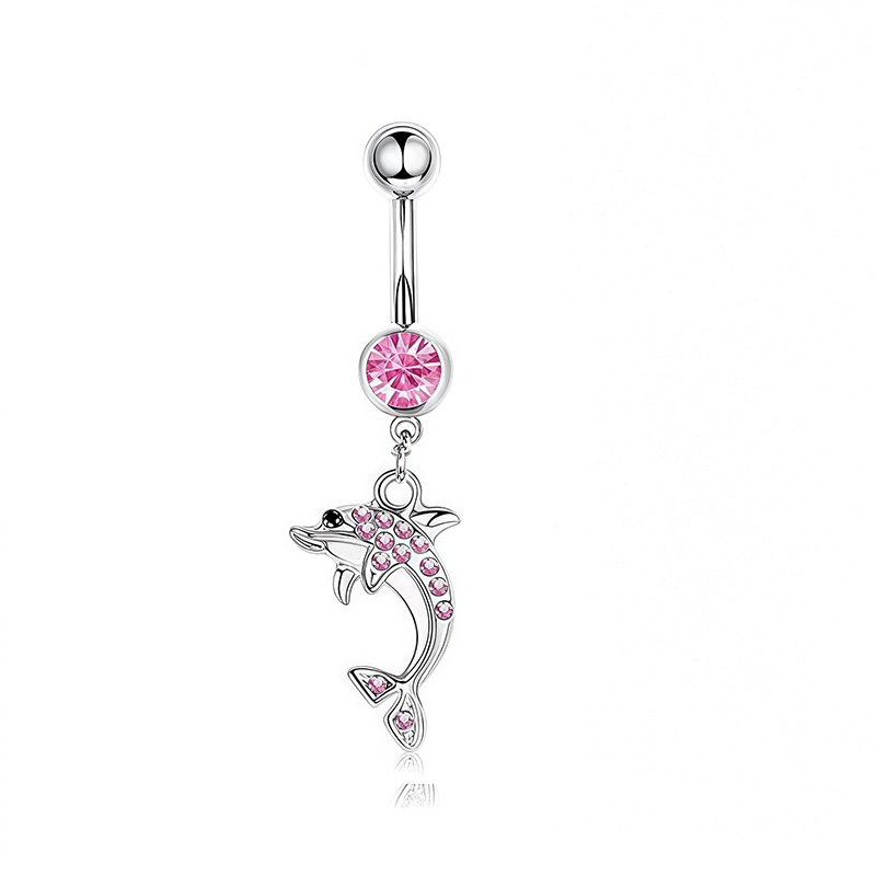 1PCS Pink Crown Belly Button R - Body Jewelry Hoops review and price