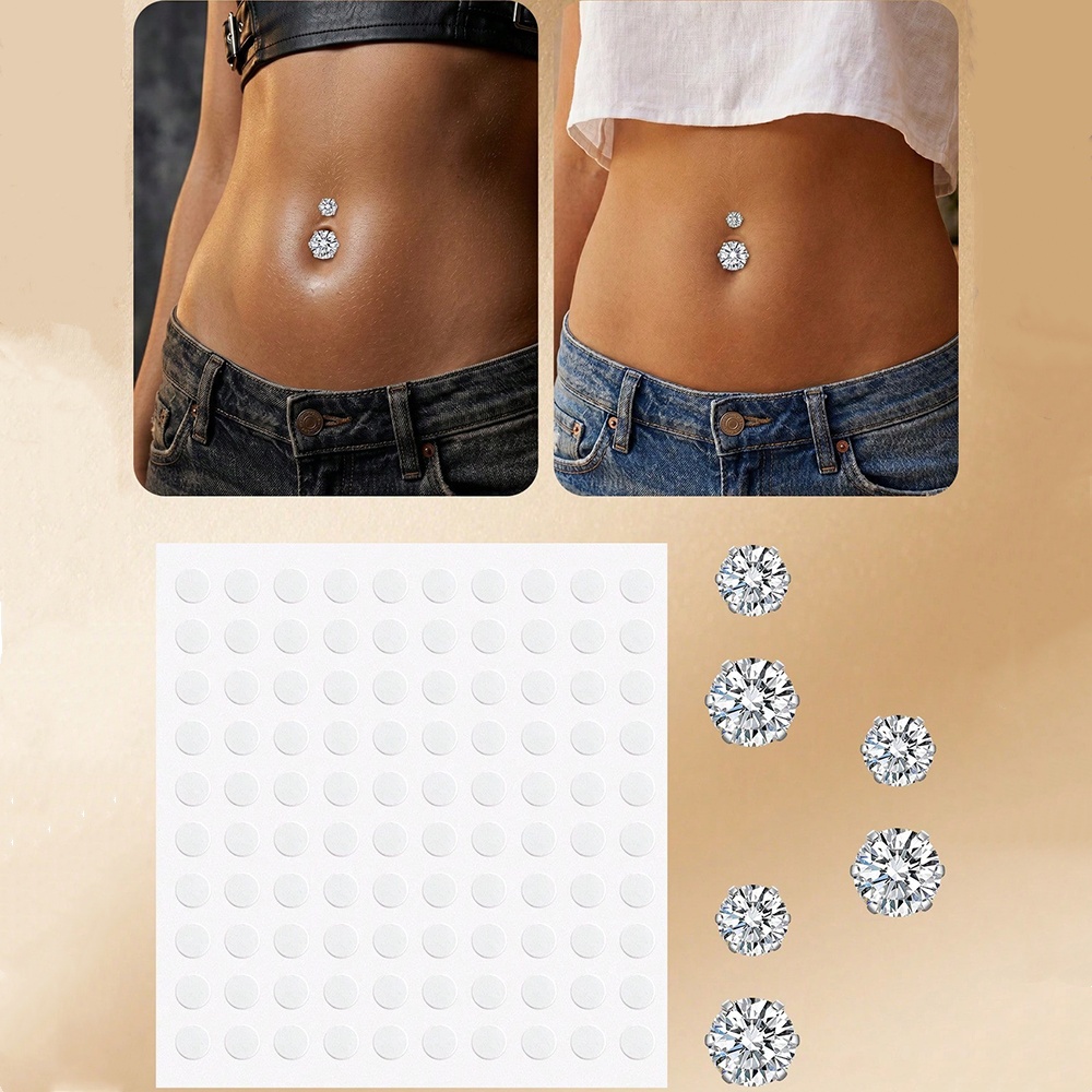 Fake Belly Piercing Cubic Zirc - Body Jewelry Hoops review and price