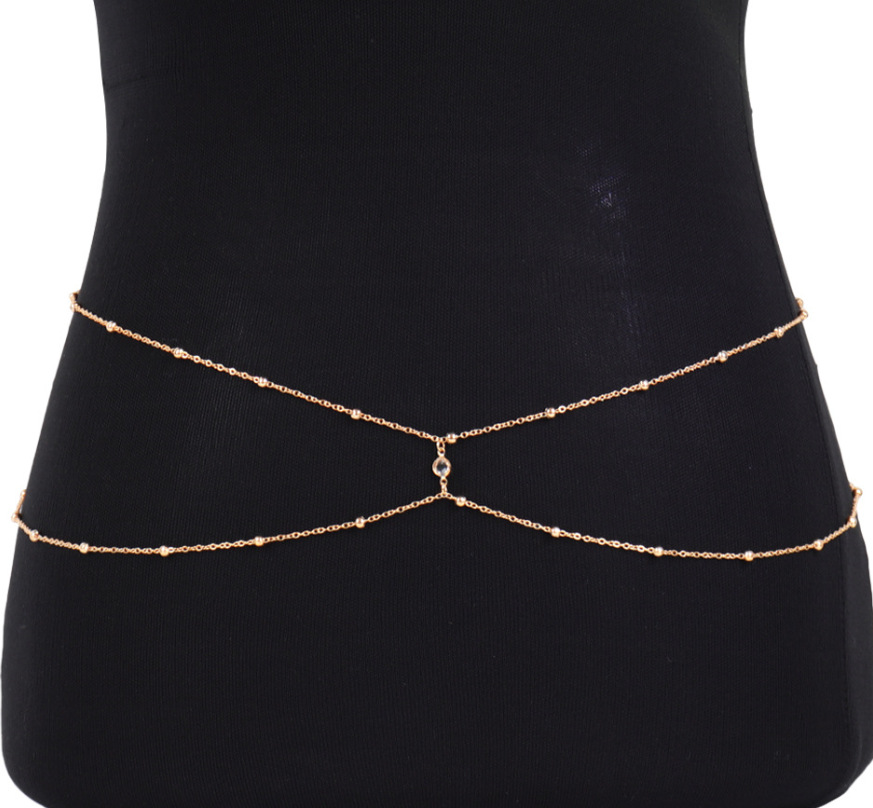 Clear Rhinestone Beaded Belly  - Body Jewelry Waist Chains review and price