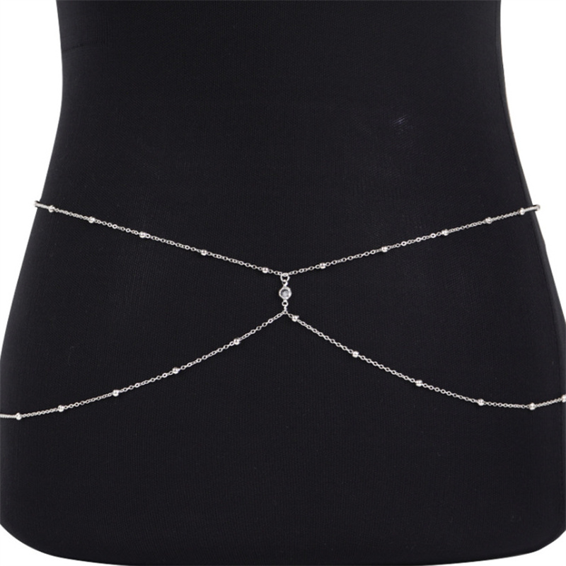 Clear Rhinestone Beaded Belly  - Body Jewelry Waist Chains review and price