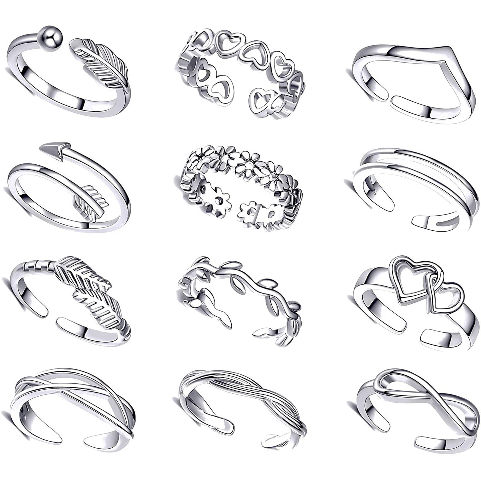 10/12Pcs Toe Rings for Women O - Body Jewelry Hoops review and price
