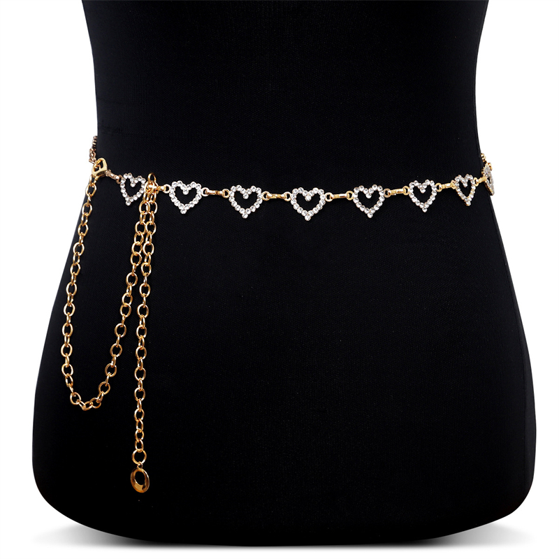Fashion Rhinestone Heart Waist - Body Jewelry Online review and price