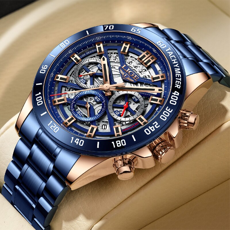 LIGE 2024 New Men Watch Top Br - Threadless Push Pin review and price