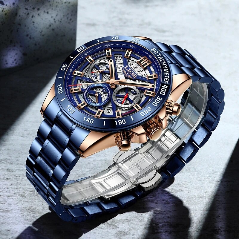 LIGE 2024 New Men Watch Top Br - Threadless Push Pin review and price