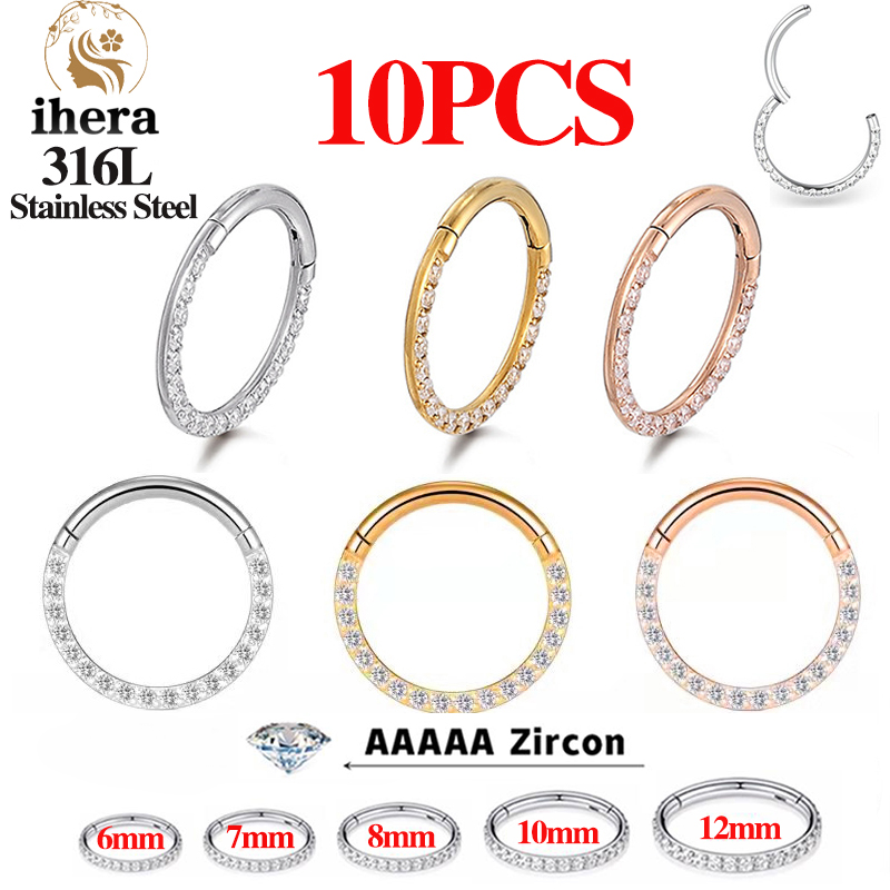 1/10PCS Stainless Steel Nose R - Body Jewelry Hoops review and price