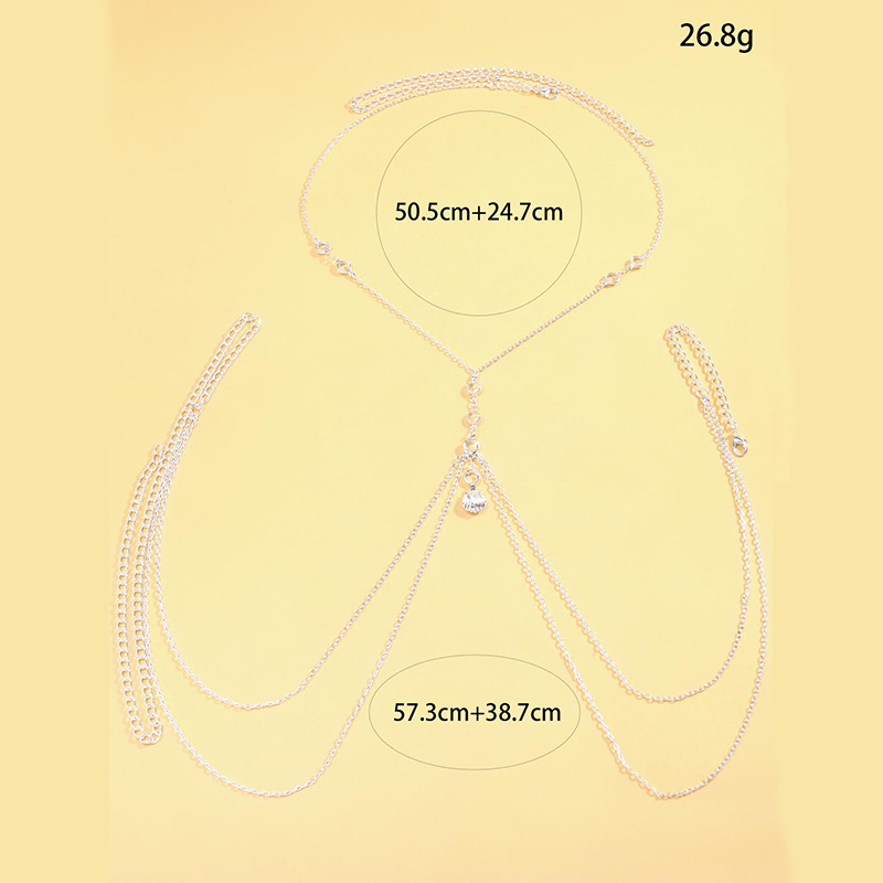 Women Silver Tone Body Chain C - Body Jewelry Online review and price