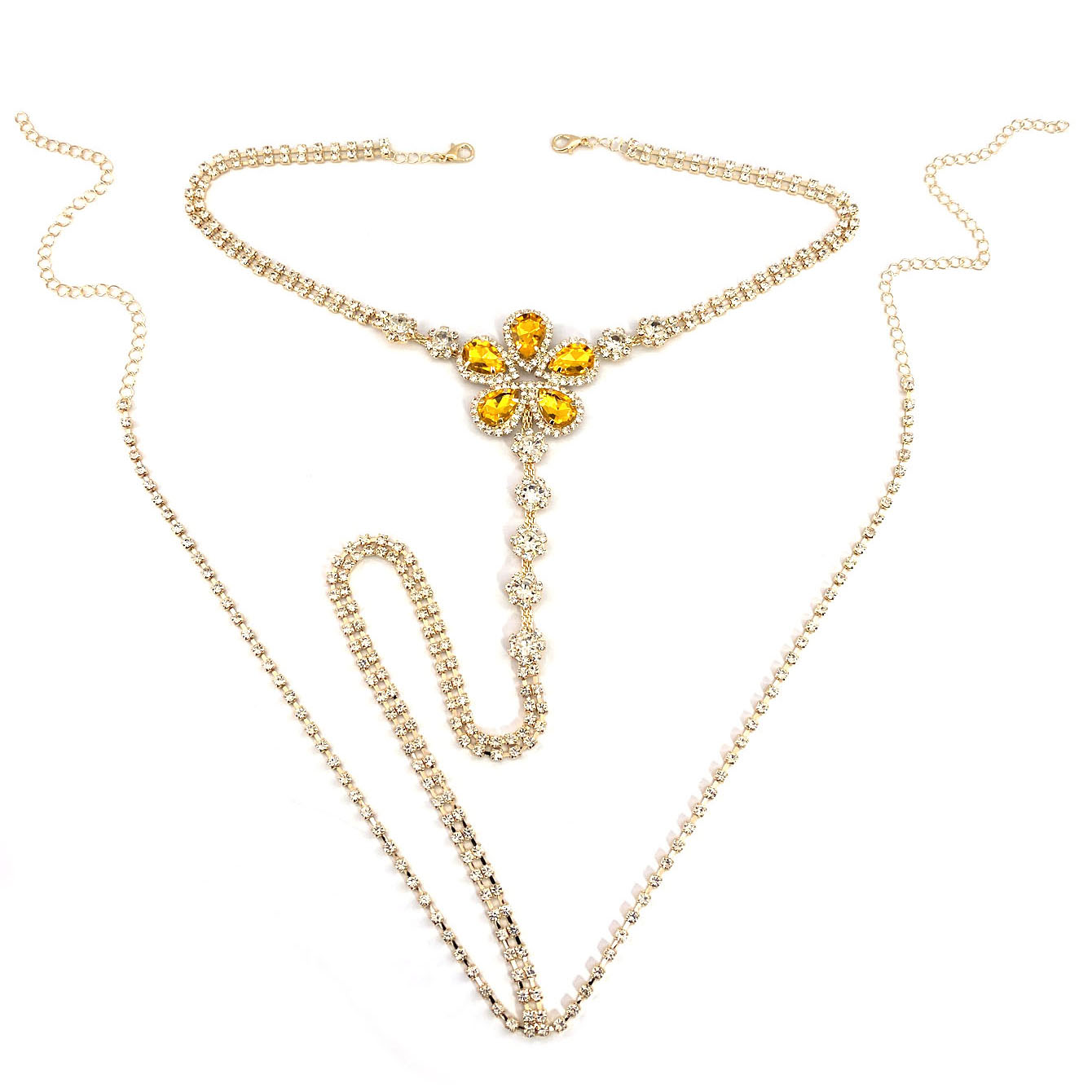 1pc Flower Shaped Sexy Rhinest - Body Chain Jewelry review and price