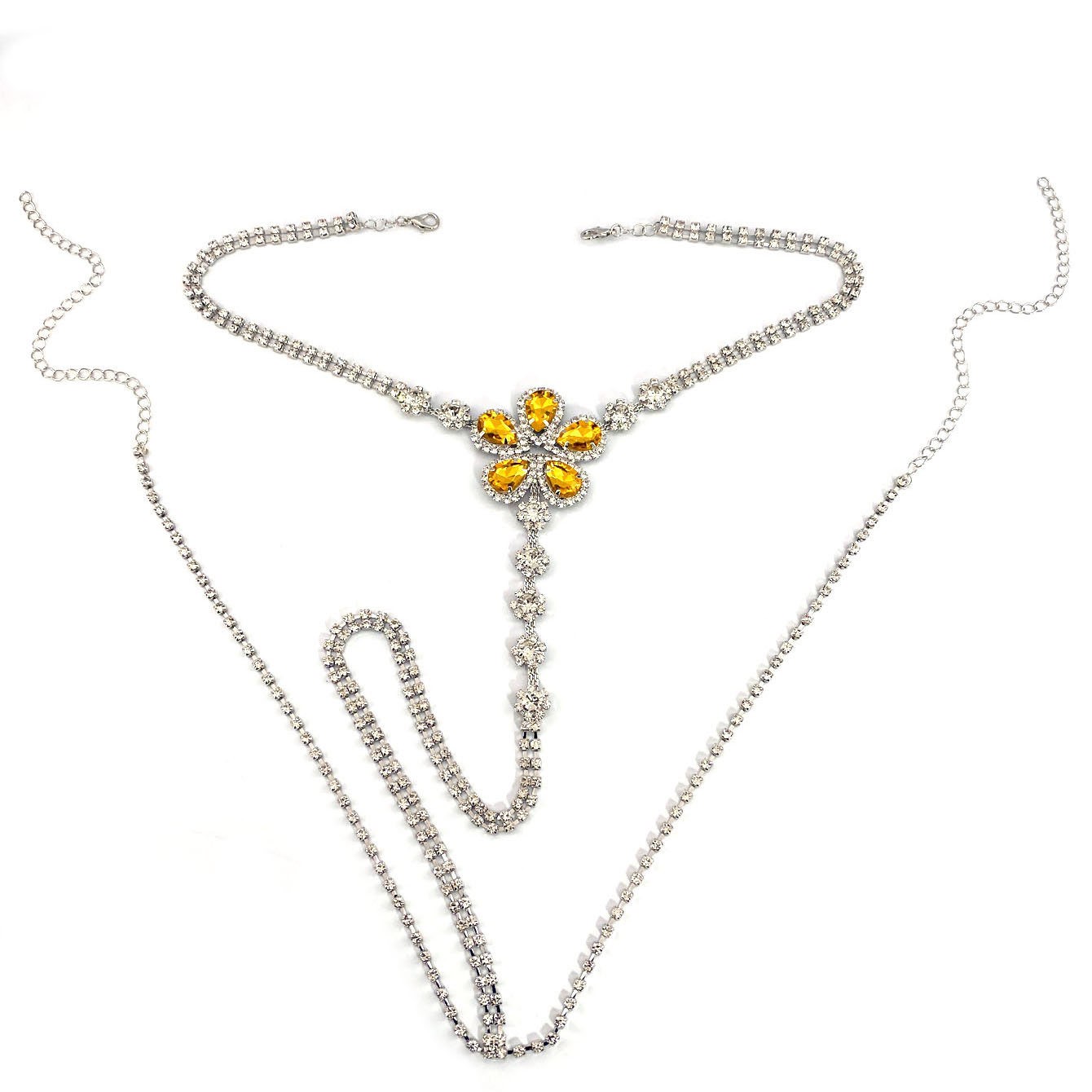 1pc Flower Shaped Sexy Rhinest - Body Chain Jewelry review and price