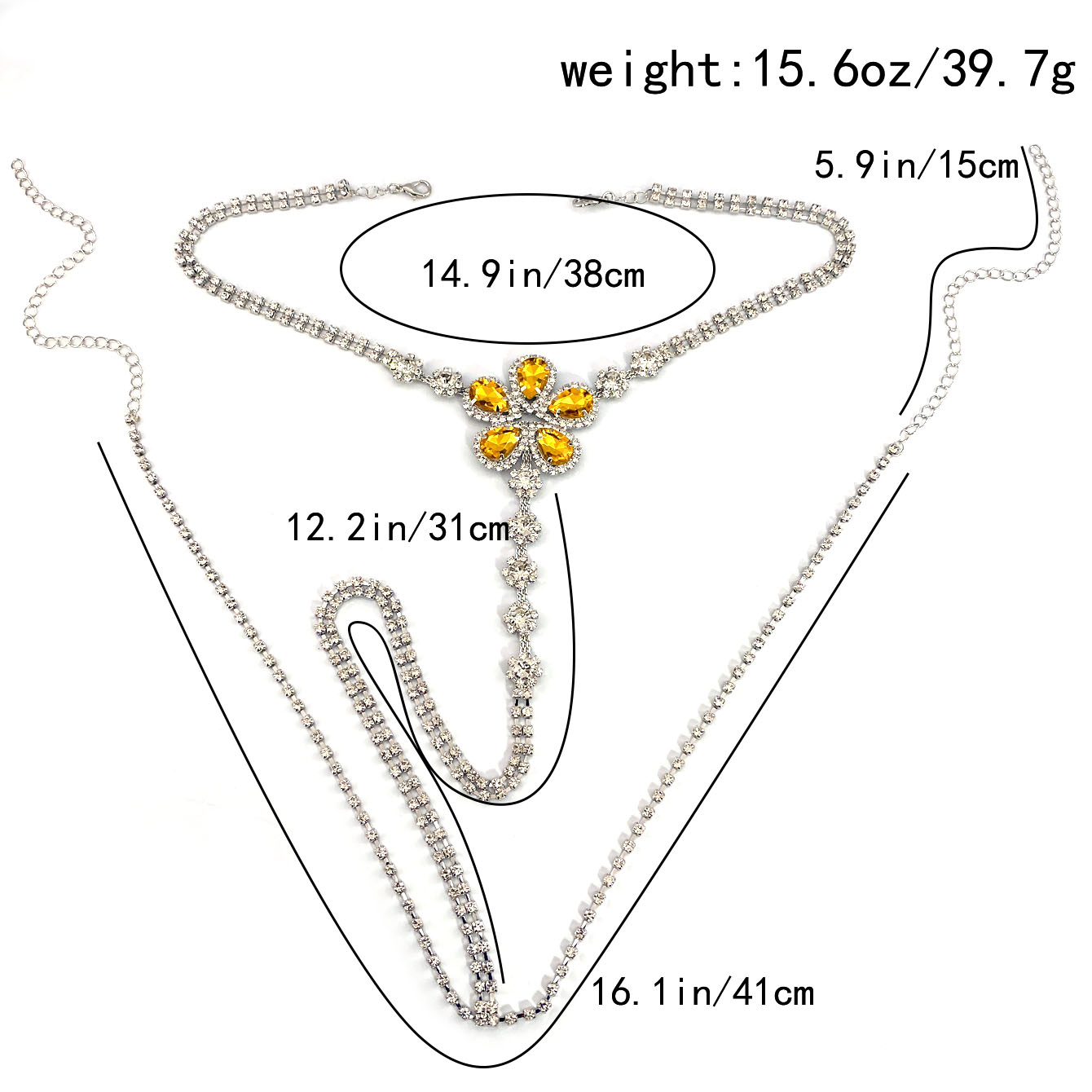 1pc Flower Shaped Sexy Rhinest - Body Chain Jewelry review and price