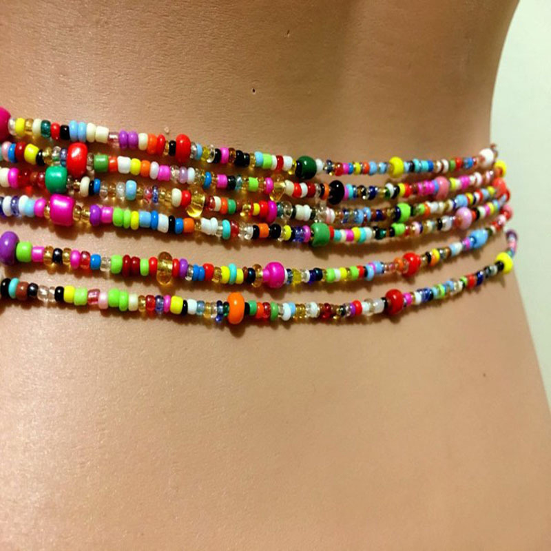 Women Layered Beaded Belly Cha - Body Chain Jewelry review and price