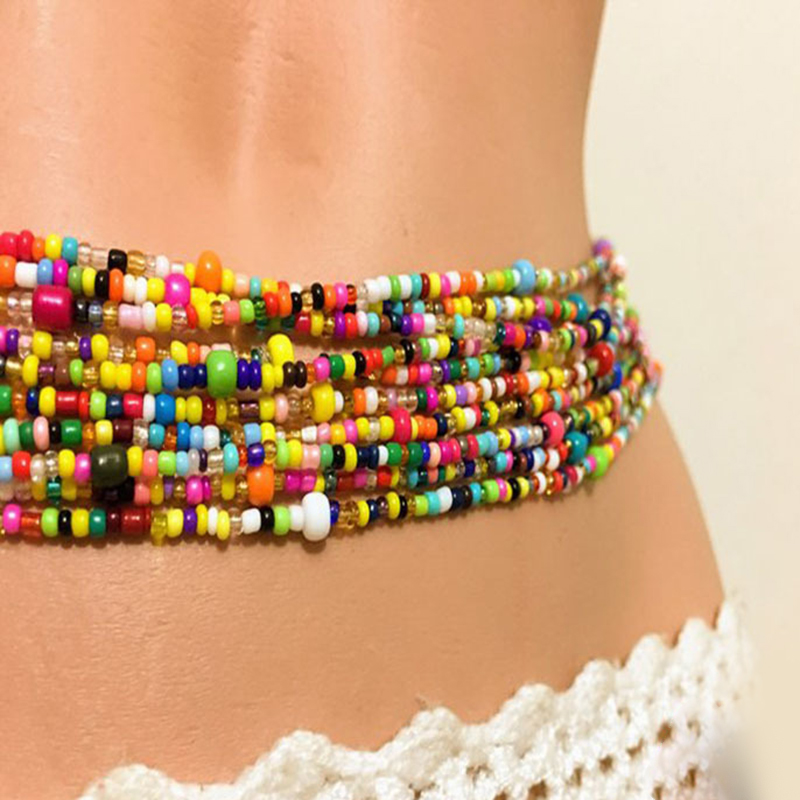 Women Layered Beaded Belly Cha - Body Chain Jewelry review and price