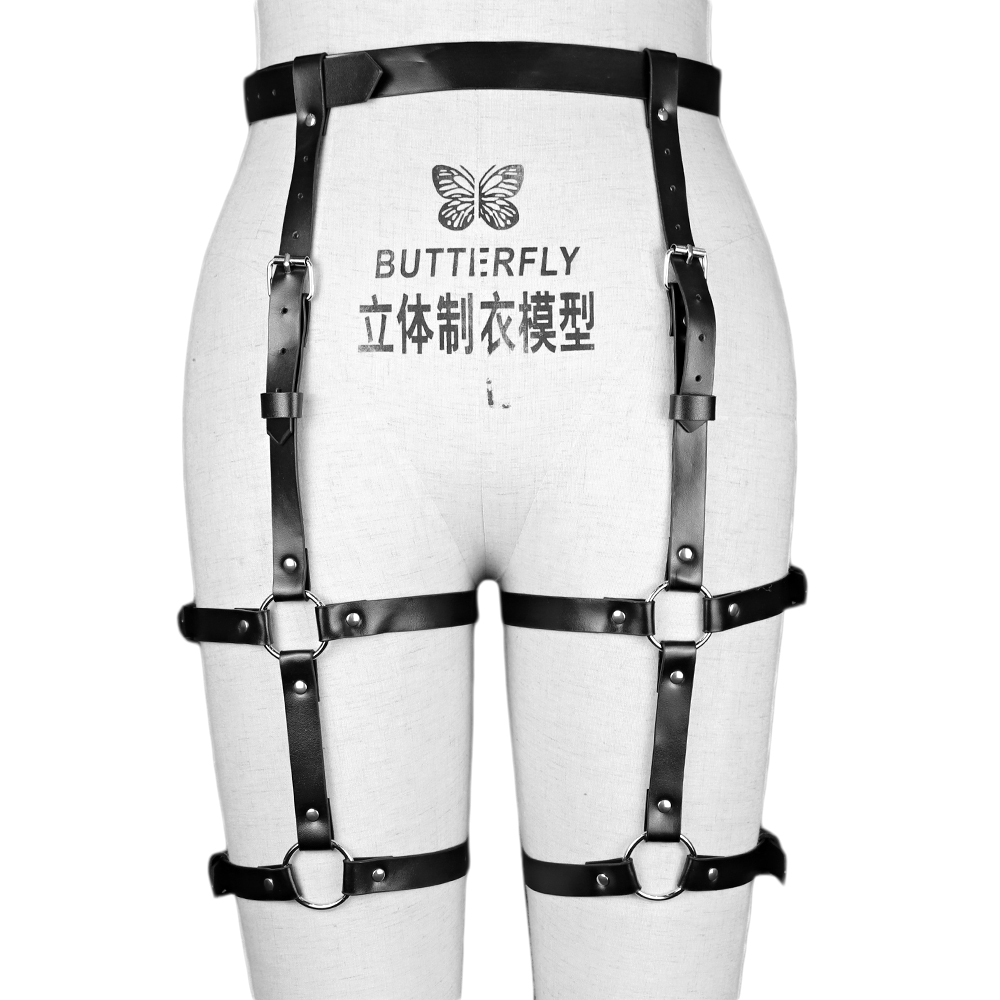 Punk Leather Thigh Harness Bel - Body Jewelry Thigh Chain review and price