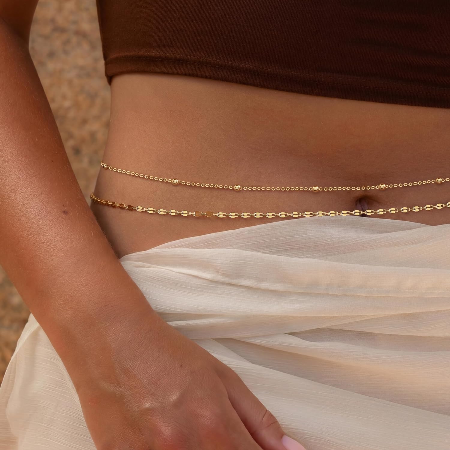 14K Gold Plated Waist Chain Wo - Body Jewelry Online review and price