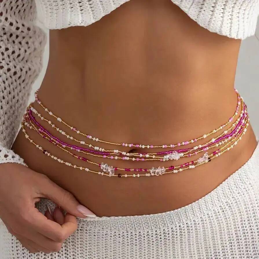 SHIXIN 6Pcs/Set Boho Colorful  - Body Jewelry Waist Chains review and price